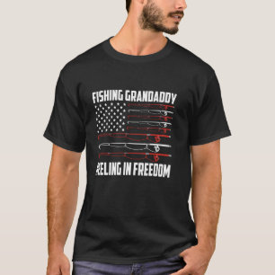 Fishing Grandaddy 4th Of July US Flag Reeling In F T-Shirt