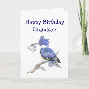 Fishing Grandson  Birthday Humour The Kingfisher Card