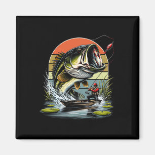 Fishing Graphic Large Mouth B Fish Magnet