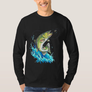 Fishing Graphic Large Mouth Bass Fish T-Shirt