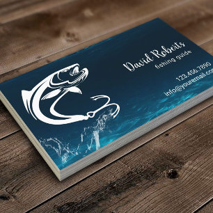 Fishing Guide Bait Shop Underwater fishing charter Business Card