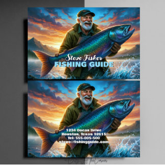 Fishing Guide Big Fish Catch Lake Business Card