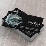 Fishing Guide Fishing Charters Plain Black Business Card<br><div class="desc">Professional Fishing Guide Service Business Card.</div>