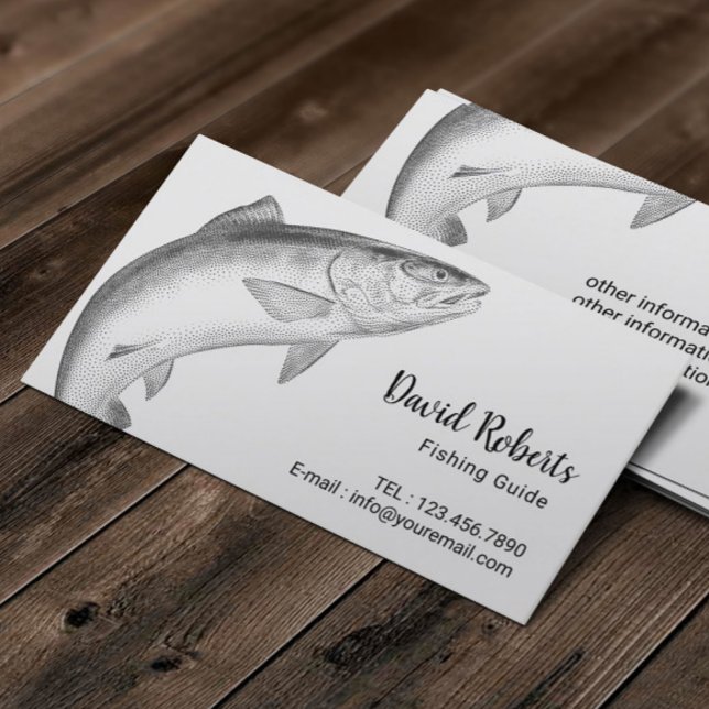 Fishing Guide Professional Fisherman Fishing Chart Business Card (Creator Uploaded)