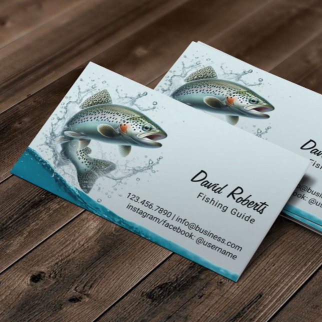 Fishing Guide Professional Fishing Charters Plain Business Card (Creator Uploaded)