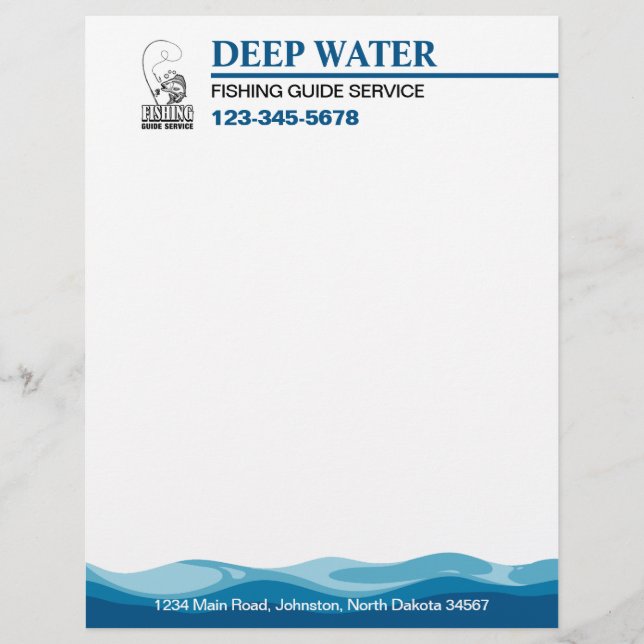 Fishing Guide Service Custom Letterhead (Front)
