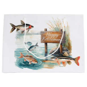 Fishing happy retirement for Anglers Large Gift Bag