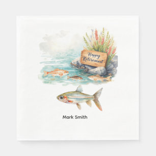 Fishing happy retirement for Anglers Napkin