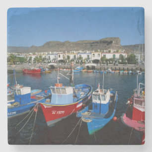 Fishing Harbour, Puerto de Mogan, Gran Canaria, Stone Coaster