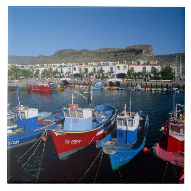 Fishing Harbour, Puerto de Mogan, Gran Canaria, Tile (Front)