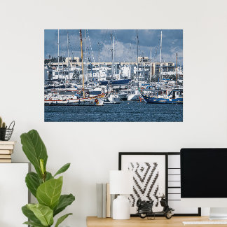 Fishing Harbour Under Dramatic Sky - Lagoa, Algarv Poster