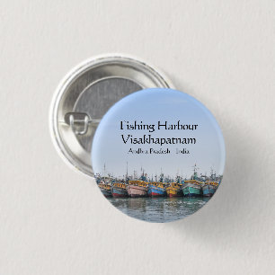 Fishing Harbour Vizag 3 Cm Round Badge