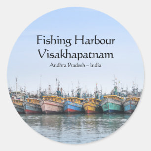 Fishing Harbour Vizag Classic Round Sticker