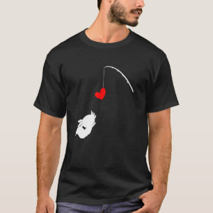 Fishing Heart Axolotl Rod With Heart Axolotl Anima T-Shirt