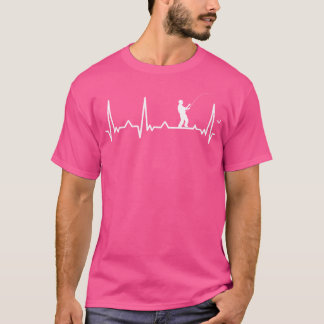 Fishing Heartbeat Angler Fisherman Fishing Rod T-Shirt