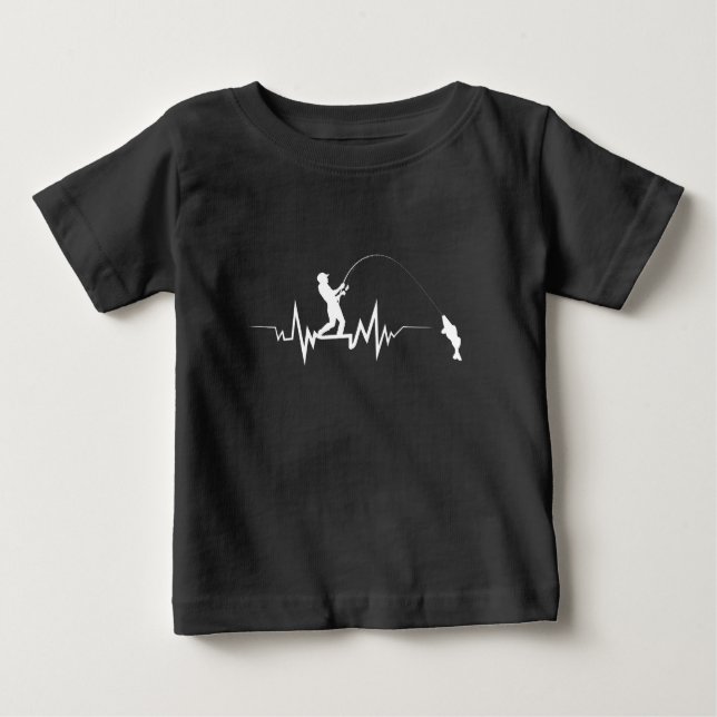 Fishing Heartbeat Cool Beat Great Gift For Fisher Baby T-Shirt (Front)