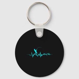Fishing Heartbeat Funny Design For Fisherman Key Ring