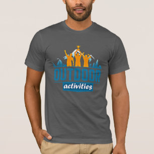 Fishing Hiking Camping ... Outdoor Activity Logo T-Shirt