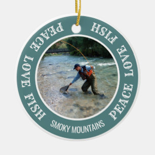 Fishing Holiday Custom Your Photo Ceramic Tree Decoration