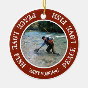 Fishing Holiday Custom Your Photo Ceramic Tree Decoration