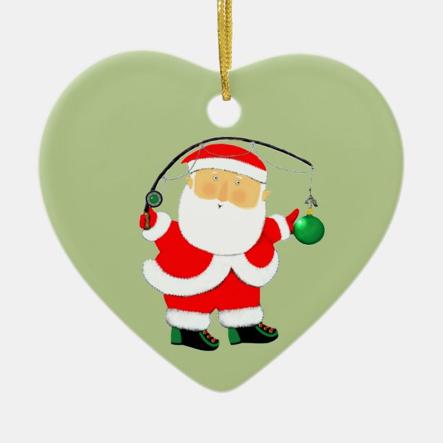 Fishing Holiday Gift Ceramic Tree Decoration (Front)