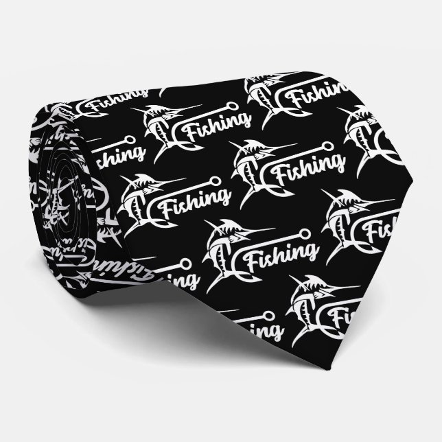 Fishing Hook Men's Tie (Rolled)