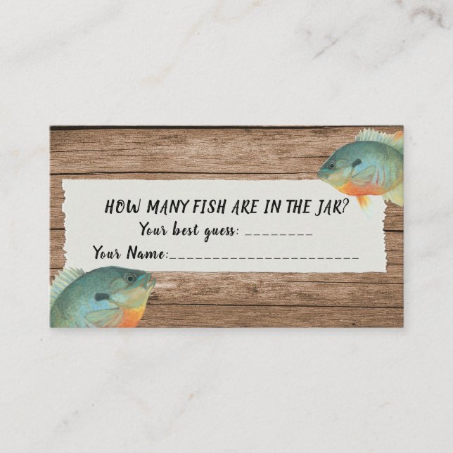 Fishing How Many Fishing Baby Shower Game Card (Front)