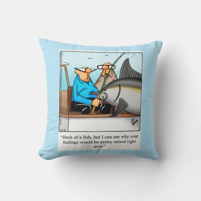 Fishing Humour Pillow Gift (Front)