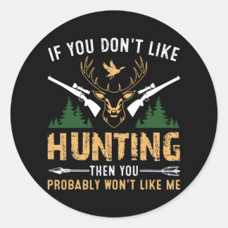 Fishing Hunter Dad Gift Hunting  Classic Round Sticker
