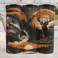 Fishing Hunting Bass Deer Rustic