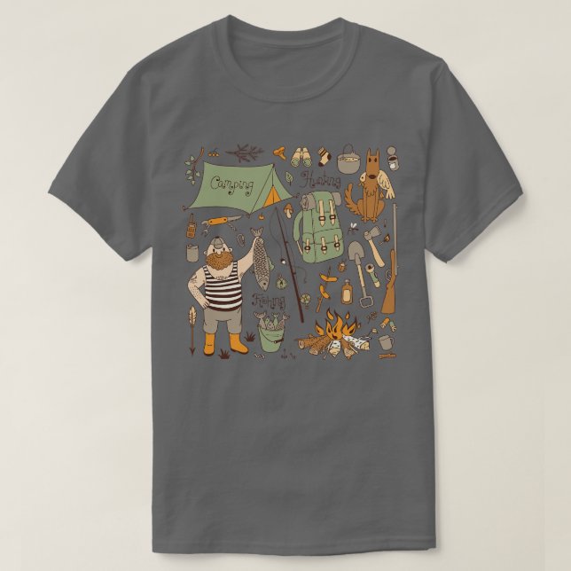 Fishing Hunting Camping  T-Shirt (Design Front)