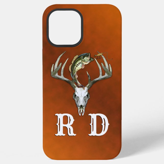 Fishing Hunting Monogram iPhone Case (Back)