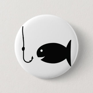 fishing icon 6 cm round badge