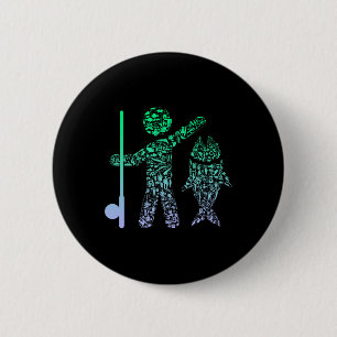Fishing Icon For Fisherman Boys Fishing  6 Cm Round Badge