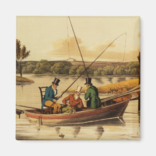 Fishing in a Punt, aquatinted by I. Clark, pub. by Magnet