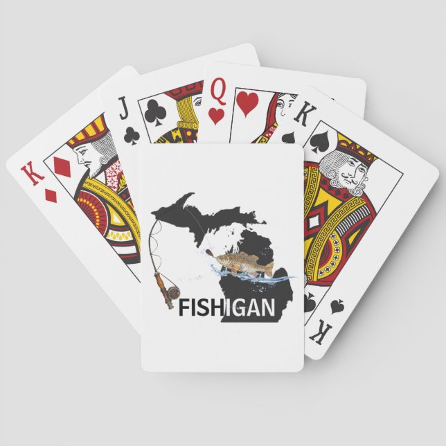 Fishing in Michigan graphic Playing Cards (Back)