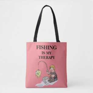 Fishing in my therapy design tote bag
