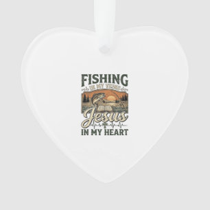 Fishing In My Veins Jesus In My Heart Vintage Ornament