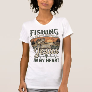 Fishing In My Veins Jesus In My Heart Vintage T-Shirt