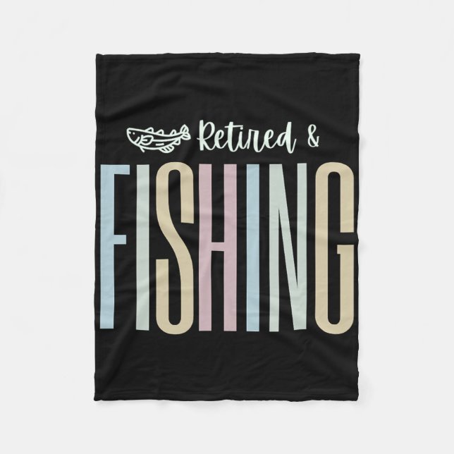 Fishing In Retirement - Tops  Fleece Blanket (Front)