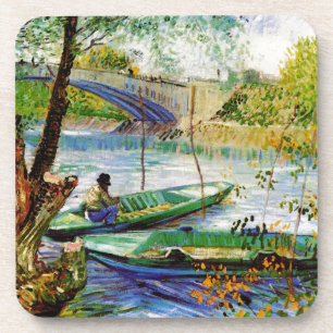 Fishing in Spring, Vincent van Gogh. Beautiful fis Coaster