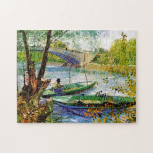 Fishing in Spring, Vincent van Gogh. Beautiful fis Jigsaw Puzzle