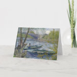 Fishing in Spring | Vincent Van Gogh Postcard<br><div class="desc">Fishing in Spring, the Pont de Clichy (Asnières) (1887) | Original artwork by Dutch post-impressionist artist Vincent Van Gogh (1853-1890). The painting depicts two fishing boats in the water near a bridge in soft shades of blue and green colours. Use the design tools to add custom text or personalise the...</div>