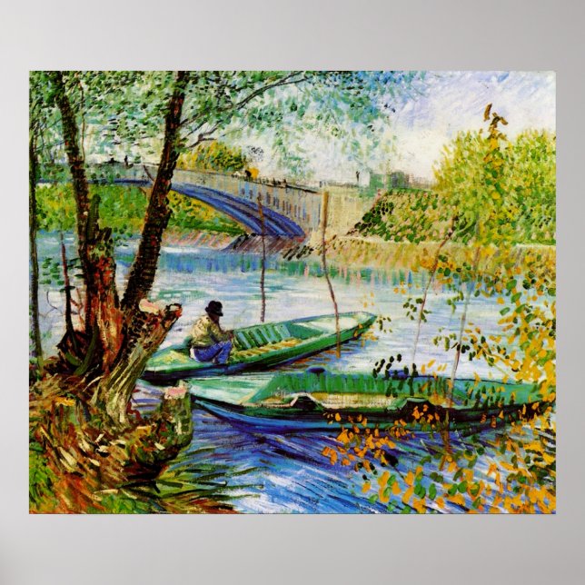 Fishing in Spring Vincent van Gogh Poster (Front)