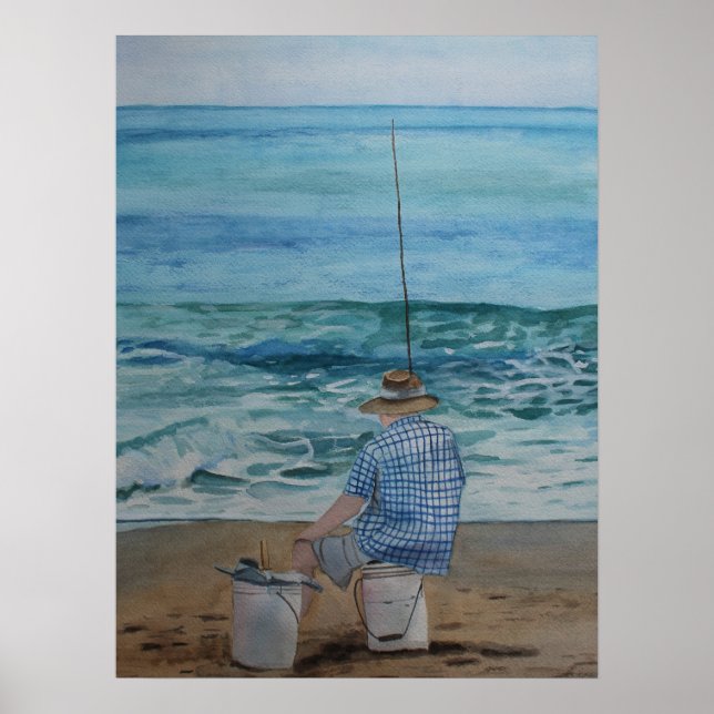 Fishing in the Ocean Fine Art Archival Print (Front)