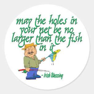 Fishing Irish Blessing Classic Round Sticker