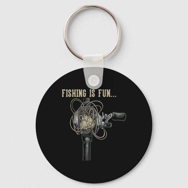 Fishing Is Fun Bird's Nest  Key Ring (Front)