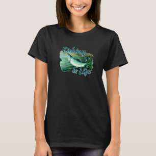 Fishing Is Life Outdoor Sport Catching Fish Lake R T-Shirt