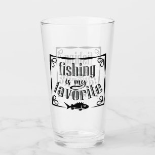Fishing is my favourite quote glass