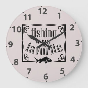 Fishing is my favourite quote large clock